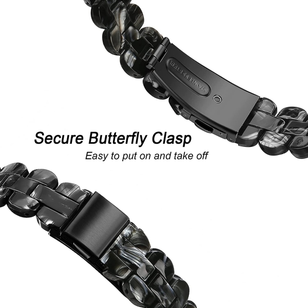 Secbolt Apple Watch 7 Resin Kay (45mm)-Black Flower