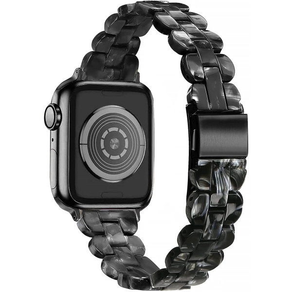 Secbolt Apple Watch 7 Resin Kay (45mm)-Black Flower