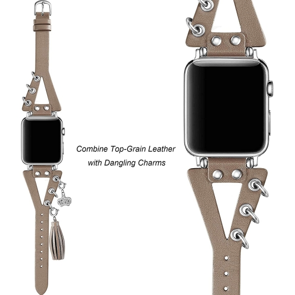 Secbolt Apple Watch Charm Deri Kay (41mm)(L)-Tan