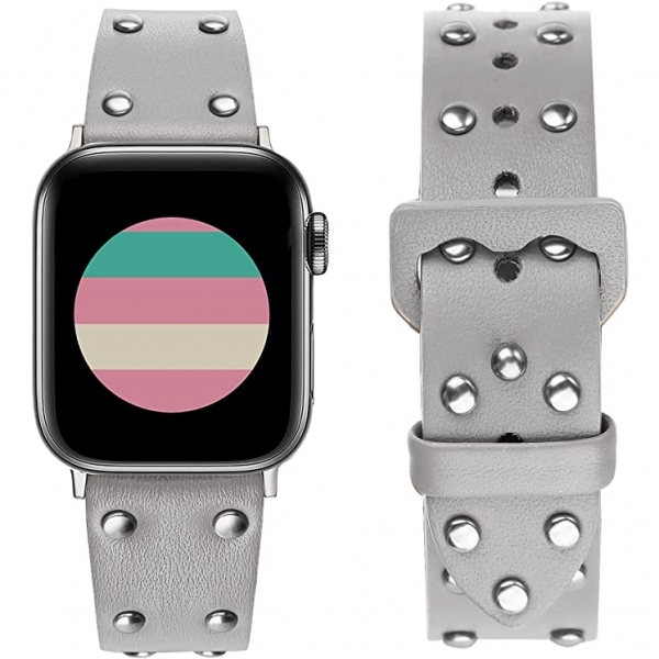 Secbolt Apple Watch Chic Deri Kay (41mm)-Grey