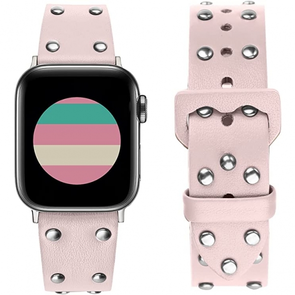 Secbolt Apple Watch Chic Deri Kay (41mm)-Pink
