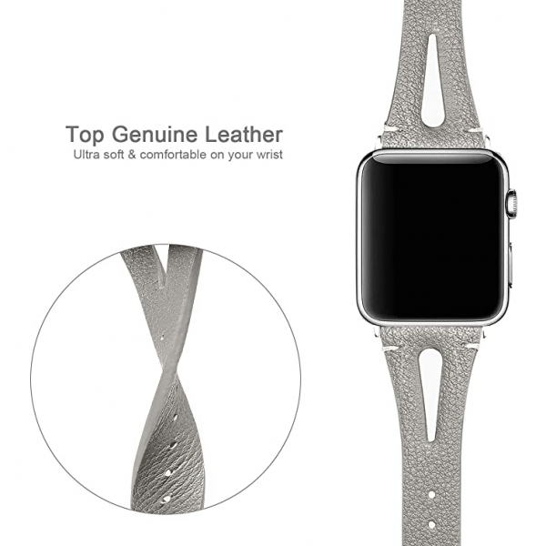Secbolt Apple Watch Deri Kay (41mm)-Grey