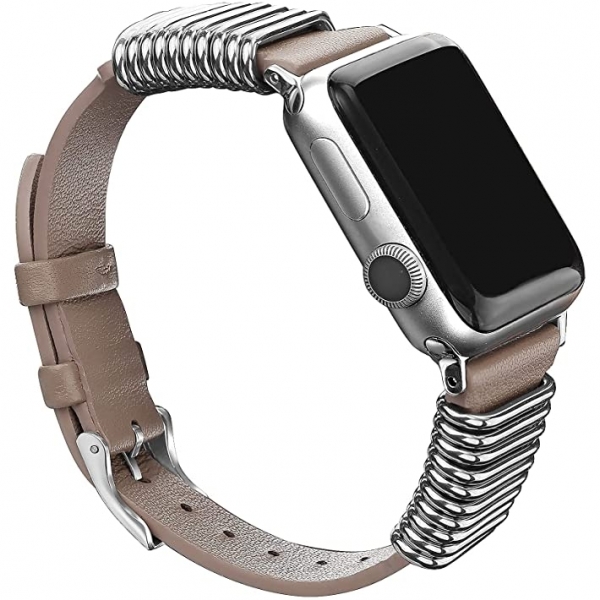 Secbolt Apple Watch Rivet Deri Kay (41mm)-Tan