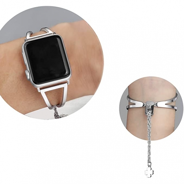 Secbolt Dressy Apple Watch Paslanmaz elik Kay (41mm)-Silver