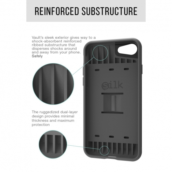 Silk Apple iPhone 8 Kartlkl Klf-Gunmetal Gray