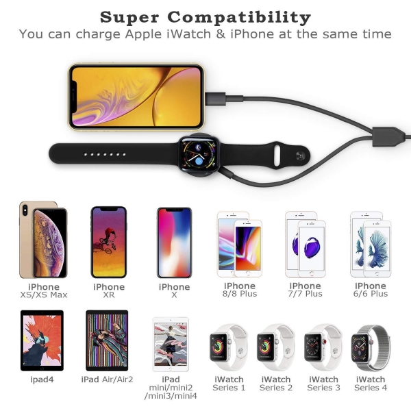SimpJoy Apple Watch Ve iPhone �arj Kablosu (1M)-Black