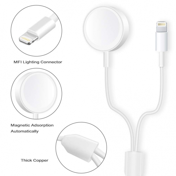 SimpJoy Apple Watch Ve iPhone �arj Kablosu (1M)-White