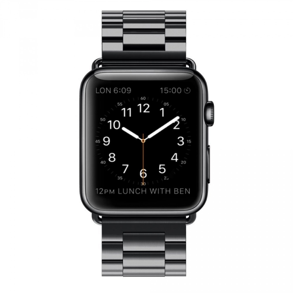 Simpeak Apple Watch Paslanmaz elik Kay (42mm)-Black