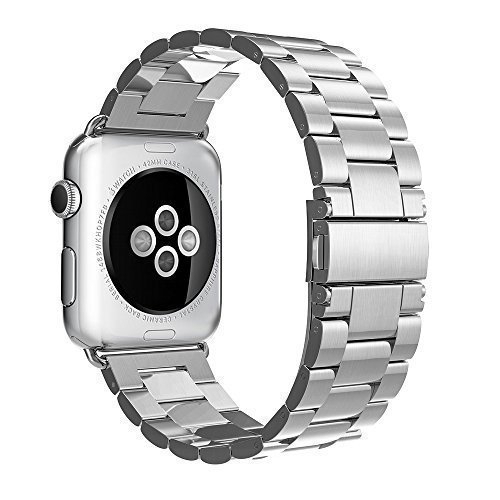 Simpeak Apple Watch Paslanmaz elik Kay (42mm)-Silver