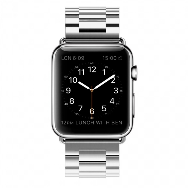 Simpeak Apple Watch Paslanmaz elik Kay (42mm)-Silver