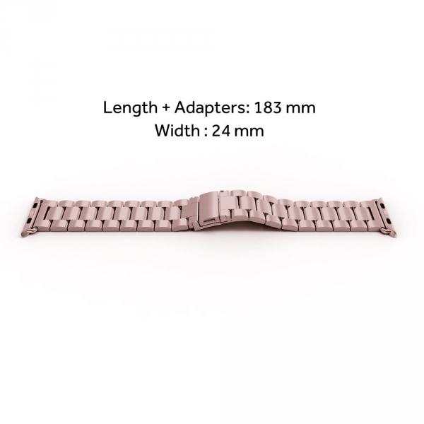 Simpeak Apple Watch Paslanmaz elik Kay (42mm)-Rose Gold