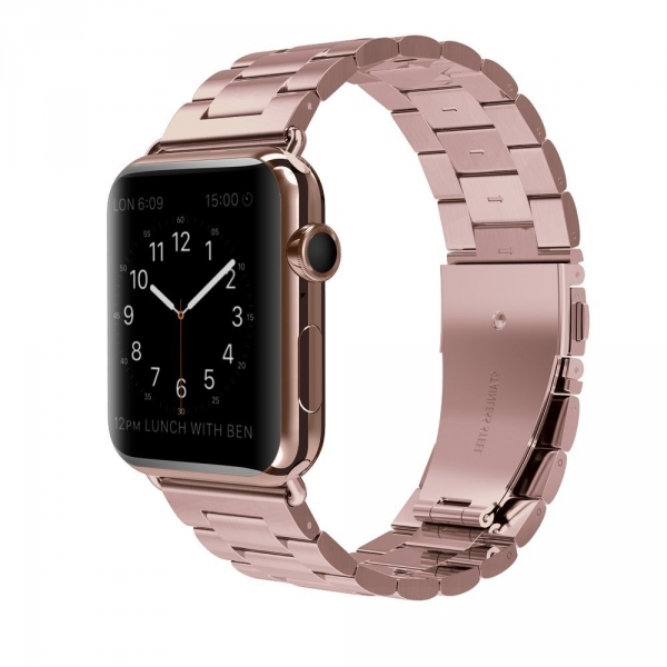 Simpeak Apple Watch Paslanmaz elik Kay (42mm)-Rose Gold