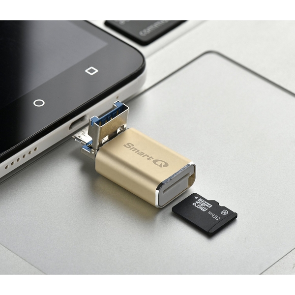 SmartQ C326 USB 3.0/2.0 Mikro Kart Okuyucu (Altn)