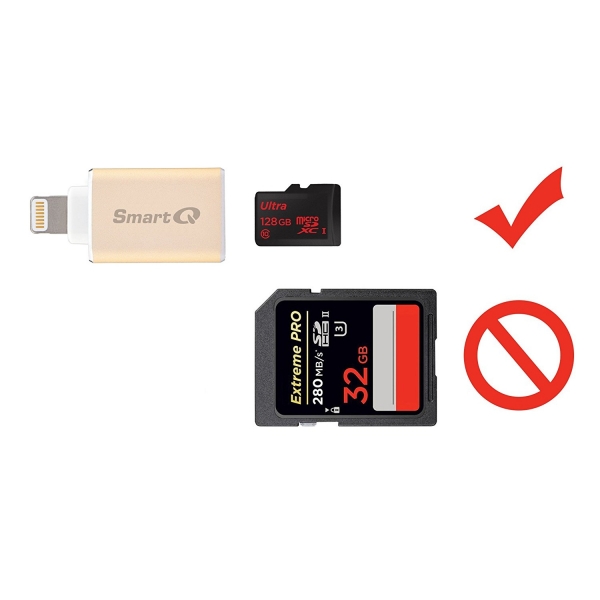 SmartQ C620 MFI Lightning MicroSD Kart Okuyucu (Altn)