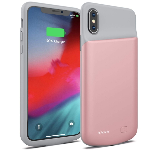 Smiphee iPhone X/XS Bataryal Klf (4000mAh)-Rose