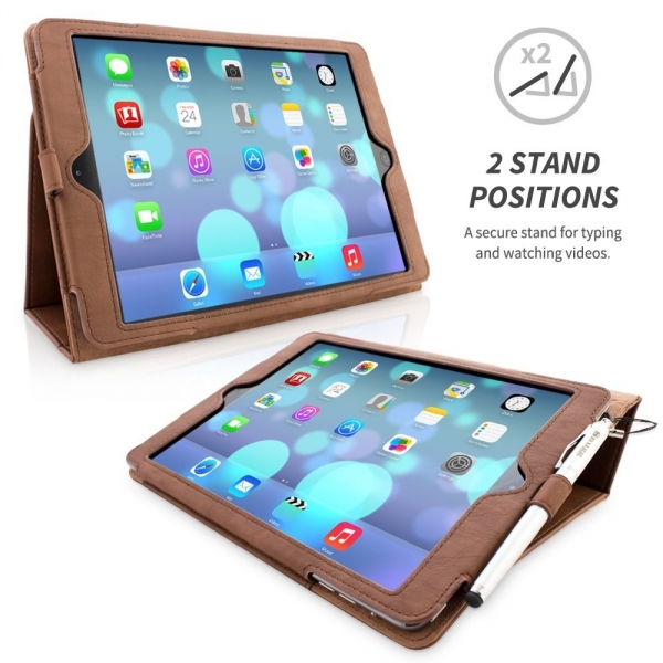Snugg Apple iPad Air Deri Klf (9.7 in)-Distressed Brown
