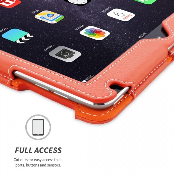 Snugg Apple iPad Air Deri Klf (9.7 in)-Orange