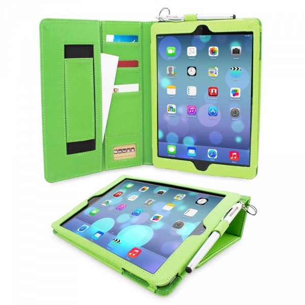 Snugg Apple iPad Air Deri Klf (9.7 in)-Green