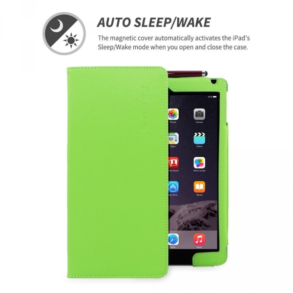 Snugg Apple iPad Air Deri Klf (9.7 in)-Green