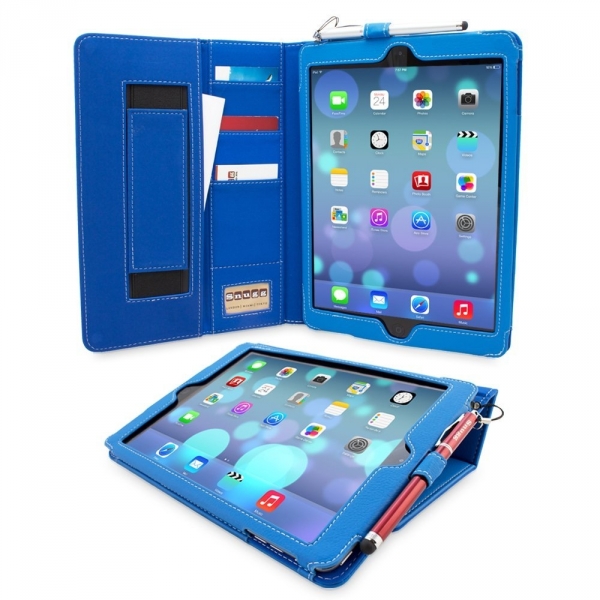 Snugg Apple iPad Air Deri Klf (9.7 in)-Electric Blue