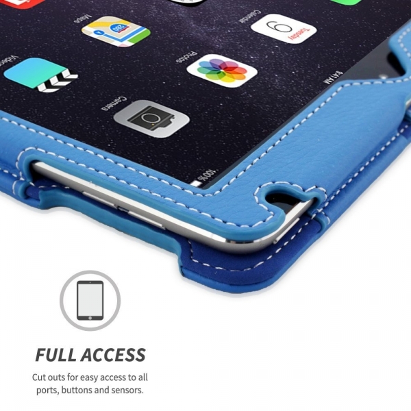 Snugg Apple iPad Air Deri Klf (9.7 in)-Electric Blue