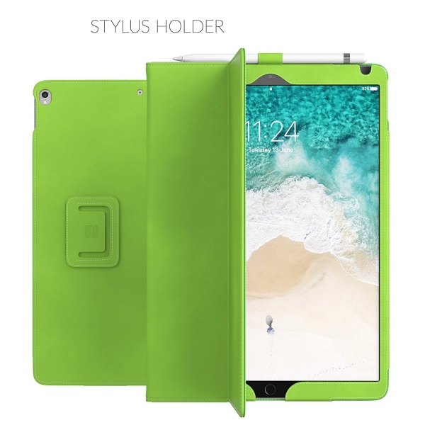 Snugg Apple iPad Pro Nubuck Stand Klf (12.9 in)-Green
