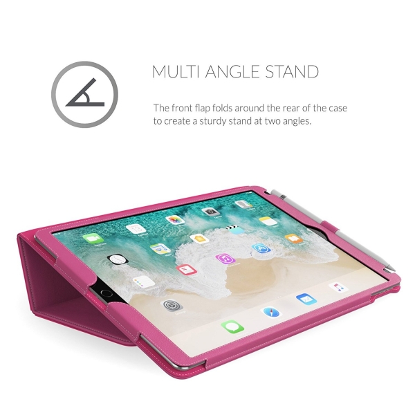 Snugg Apple iPad Pro Nubuck Stand Klf (12.9 in)-Pink