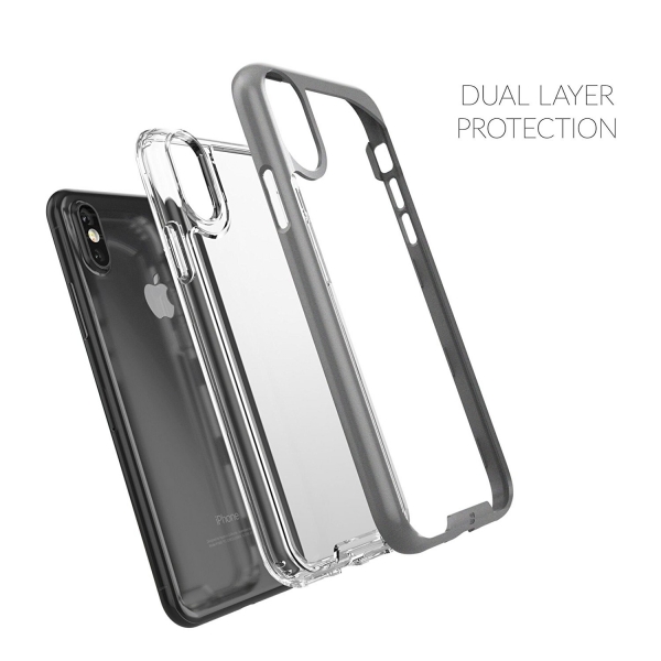 Snugg Apple iPhone X Vision Serisi Bumper Klf-GREY