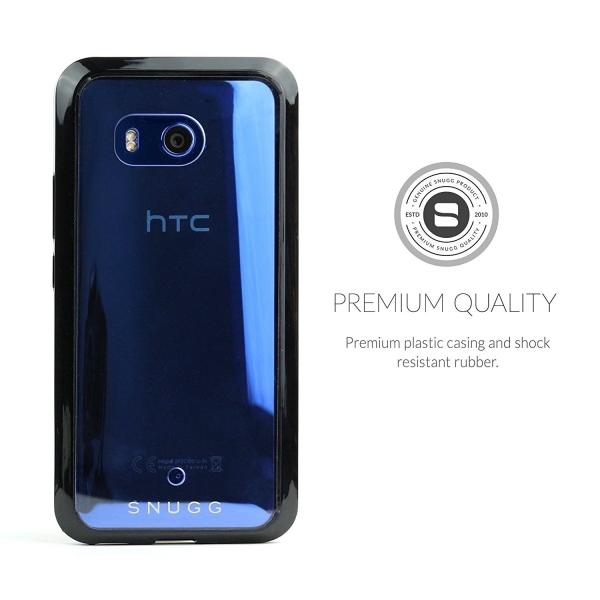 Snugg HTC U11 Clear Serisi Bumper Klf-Black