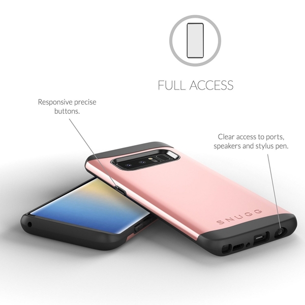 Snugg Samsung Galaxy Note 8 Infinity Serisi Bumper Klf- Rosegold