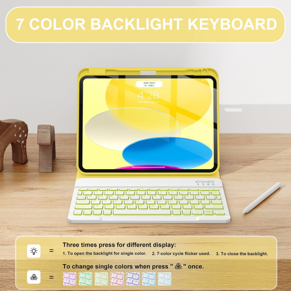 Soke Apple iPad 11.Nesil Klavyeli Klf (11 in)-Yellow