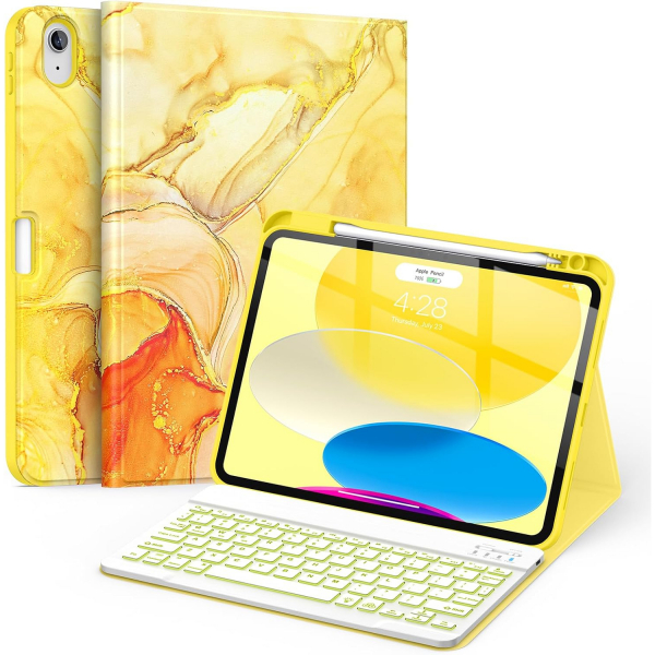 Soke Apple iPad 11.Nesil Klavyeli Klf (11 in)-Yellow