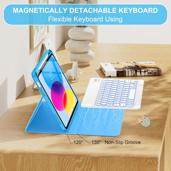 Soke Apple iPad 11.Nesil Klavyeli Klf (11 in)-Blue