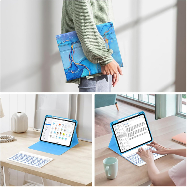 Soke Apple iPad 11.Nesil Klavyeli Klf (11 in)-Blue