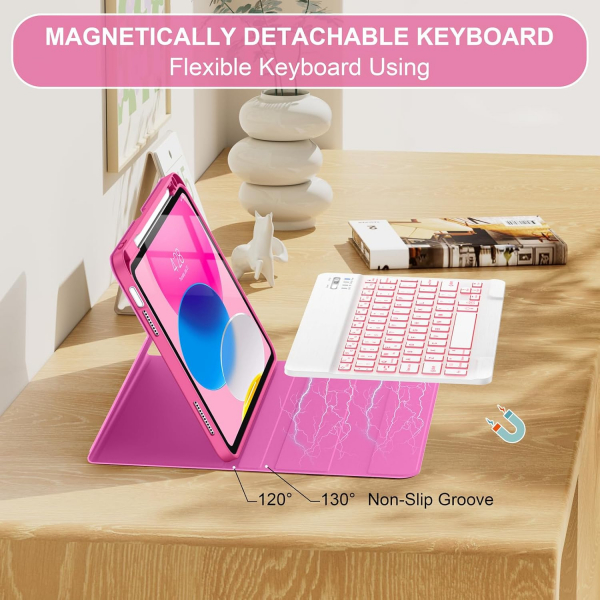 Soke Apple iPad 11.Nesil Klavyeli Klf (11 in)-Pink