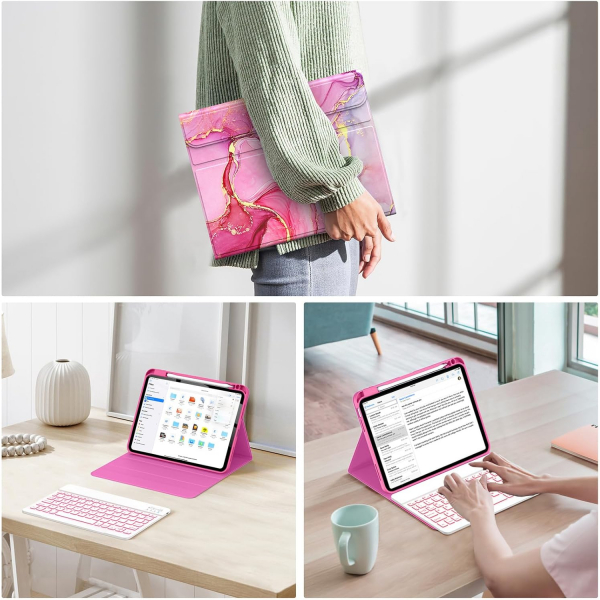 Soke Apple iPad 11.Nesil Klavyeli Klf (11 in)-Pink