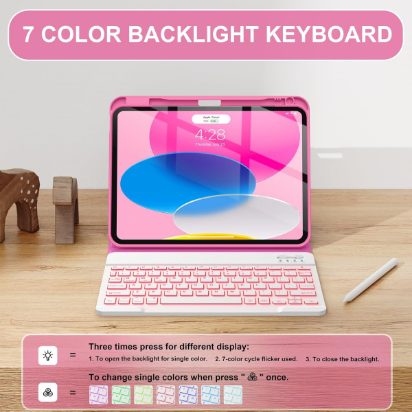 Soke Apple iPad 11.Nesil Klavyeli Klf (11 in)-Pink