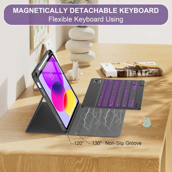 Soke Apple iPad 11.Nesil Klavyeli Klf (11 in)-Purple