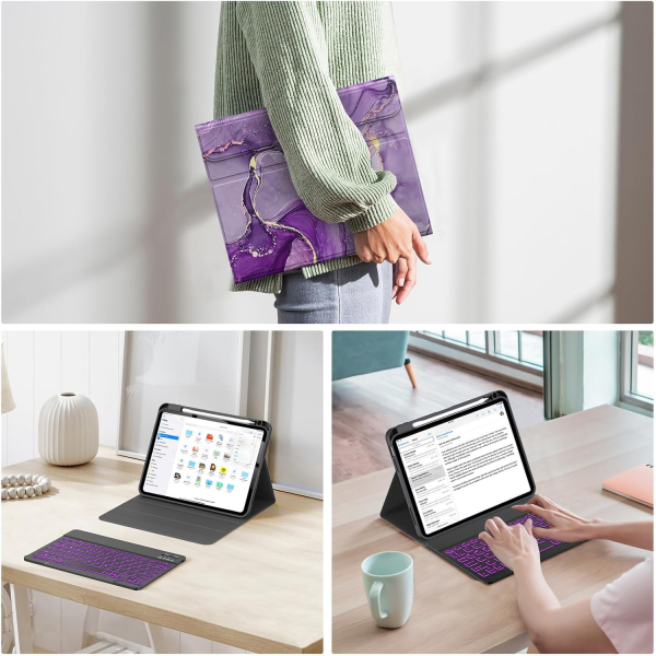 Soke Apple iPad 11.Nesil Klavyeli Klf (11 in)-Purple