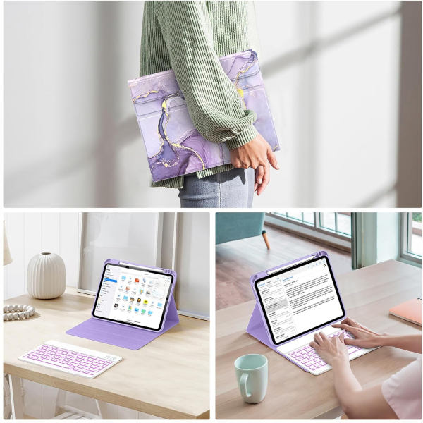 Soke Apple iPad 11.Nesil Klavyeli Klf (11 in)-Violet