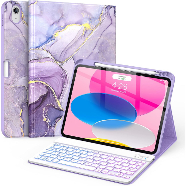 Soke Apple iPad 11.Nesil Klavyeli Klf (11 in)-Violet