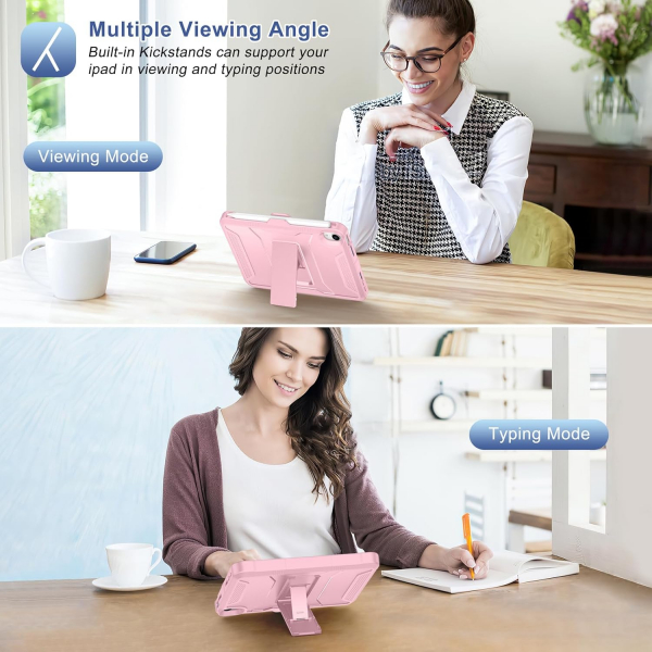 Soke Apple iPad Mini 6/7 Tam Korumal Klf -Light Pink