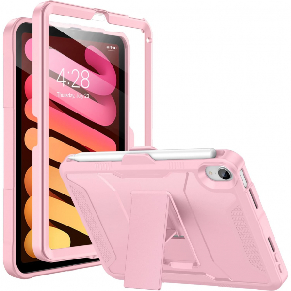 Soke Apple iPad Mini 6/7 Tam Korumal Klf -Light Pink