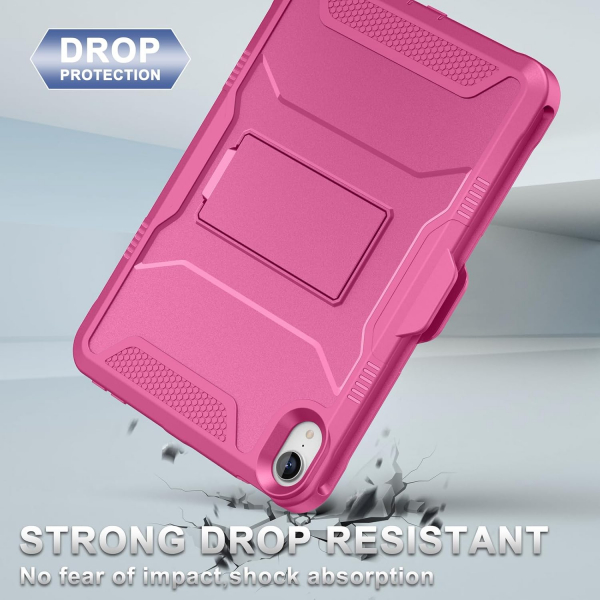 Soke Apple iPad Mini 6/7 Tam Korumal Klf -Hot Pink