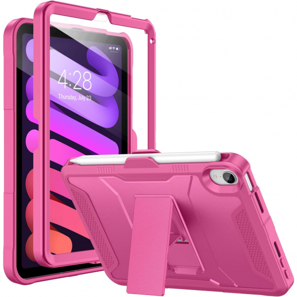 Soke Apple iPad Mini 6/7 Tam Korumal Klf -Hot Pink