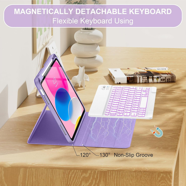 Soke Apple iPad 10/11.Nesil Klf (10.9/11 in)-Lilac Marble 