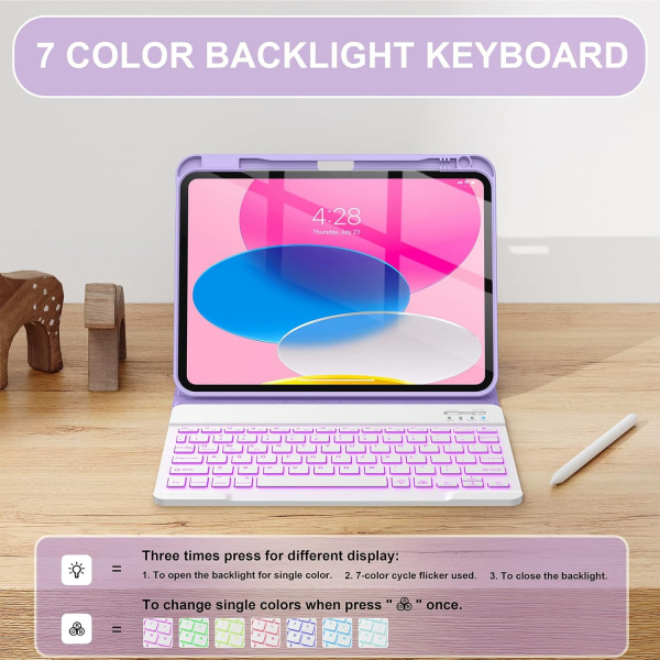 Soke Apple iPad 10/11.Nesil Klf (10.9/11 in)-Lilac Marble 