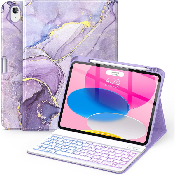 Soke Apple iPad 10/11.Nesil Klf (10.9/11 in)-Lilac Marble 