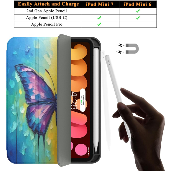 Soke Apple iPad Mini 6/7 Uyumlu Standl Klf -Rainbow
