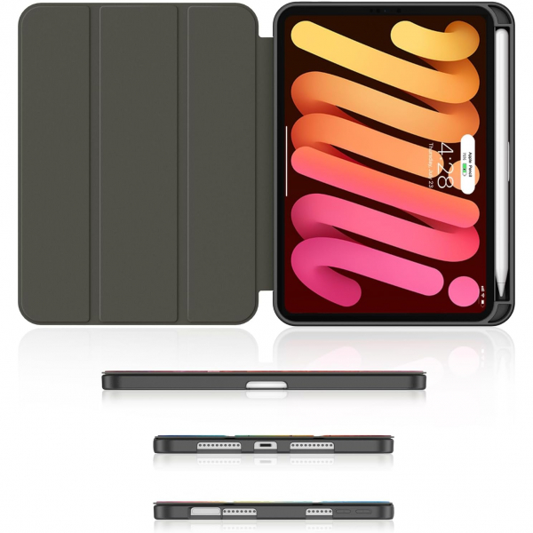 Soke Apple iPad Mini 6/7 Uyumlu Standl Klf -Rainbow